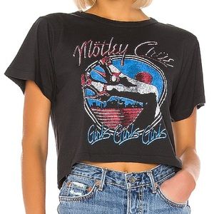 Daydreamer Motley Crue girls rebel crop tee NWT